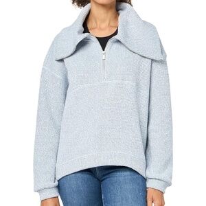 NWT Sweaty Betty Sweatshirt Restful Boucle Half Zip Sweatshirt Salt Blue Large
